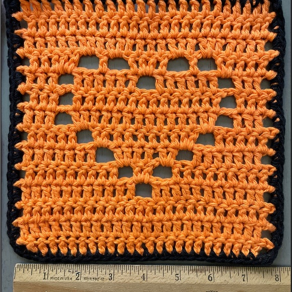 Handmade Crochet Washcloths Dishcloths Halloween Hearts 100% Cotton - Picture 3 of 6